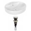 American Imaginations Ceramic Vessel Round Bathroom Sink (18.1-in L x 18.1-in W) - White Overflow Drain Included