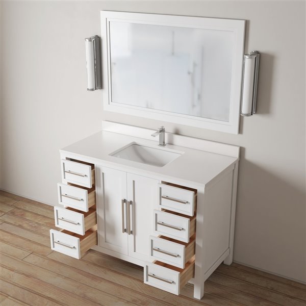 Single Sink Bathroom Vanity, Valor 48 Single Bathroom Vanity Set With Mirror