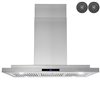 AKDY Convertible 36-in Stainless Steel Island Range Hood With Charcoal Filter Included