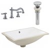 American Imaginations White Ceramic Bathroom Sink with Classic 2-Handle Faucet and Overflow Drain (14.35-in x 20.75-in)