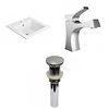 American Imaginations 21-in Glossy White Fire Clay Single Sink Bathroom Vanity Top and Chrome Single Hole Faucet Included