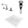 American Imaginations 21.5-in Glossy White Fire Clay Single Sink Bathroom Vanity Top with Chrome Faucet