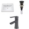 American Imaginations Omni 21-in Glossy White Fire Clay Single Sink Bathroom Vanity Top with Black 1-Handle Faucet