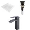 American Imaginations 21.5-in Glossy White Fire Clay Single Sink Bathroom Vanity Top and Black 1-Hole Faucet