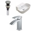 American Imaginations White Ceramic Rectangular Vessel Bathroom Sink Chrome Faucet and Overflow Drain (12.2-in x 16.34-in)