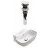 American Imaginations White Ceramic Rectangular Wall-Mount Bathroom Sink White Faucet and Overflow Drain (12.2-in x 16.34-in)