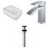 American Imaginations Wall-Mount White Ceramic Rectangular Bathroom Sink Chrome Faucet and Overflow Drain (11-in x 17.5-in)