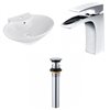 American Imaginations White Ceramic Vessel Oval Bathroom Sink with Chrome Faucet and Overflow Drain (17.25-in x 22.75-in)