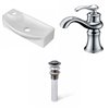 American Imaginations White Wall-Mount Rectangular Ceramic Bathroom Sink Brushed Chrome Faucet and Drain (8.75-in x 17.75-in)