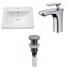 American Imaginations Vee 21-in White Enamel Glaze Fire Clay Rectangular/Single Sink/Bathroom Vanity Top