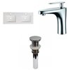 American Imaginations Xena 48-in White Enamel Glaze Fire Clay Double Sink/Bathroom Vanity Top/Chrome Single Hole Faucet