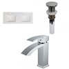 American Imaginations Xena 59-in Enamel Glaze Fire Clay Double/Sink Bathroom Vanity Top and Chrome Single Hole Faucet