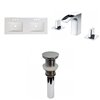 American Imaginations Xena 59-in White Enamel Glaze/Fire Clay Double/Sink Bathroom Vanity Top/Widespread Faucet