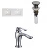 American Imaginations Xena 48-in Enamel Glaze Fire Clay Double Sink/Bathroom Vanity Top and Single Hole Faucet