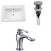 American Imaginations Vee 21-in Enamel Glaze Fire Clay Single/Sink Bathroom Vanity Top and Chrome Single Hole Faucet