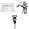 American Imaginations Vee 21-in Enamel Glaze Fire Clay Rectangular/Single Sink Bathroom Vanity Top/Single Hole Faucet