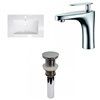 American Imaginations Flair 23.75-in White Enamel Glaze Fire Clay Single Sink Bathroom Vanity Top/Chrome Single Hole Faucet