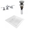 American Imaginations 21.5-in Enamel Glaze White Fire Clay Single Sink Bathroom Vanity Top with Widespread Faucet