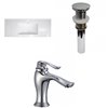 American Imaginations Flair White 48.75-in Enamel Glaze Fire Clay Single Sink Bathroom Vanity Top/Single Hole Faucet