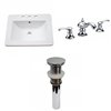 American Imaginations Vee 21-in White Enamel Glaze Fire Clay Single Sink Bathroom Vanity Top with Widespread Faucet