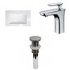 American Imaginations Flair White 23.75-in Enamel Glaze Fire Clay Single/Sink Bathroom Vanity Top/Chrome Single Hole Faucet
