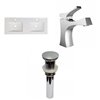 American Imaginations Xena 59-in Enamel Glaze/Fire Clay Double/Sink Bathroom Vanity Top and Chrome Single Hole Faucet
