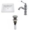 American Imaginations Omni 21-in White Enamel Glaze Fire Clay Single Sink Bathroom Vanity Top and Chrome Single Hole Faucet