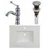 American Imaginations Flair 30.75-in White Enamel Glaze Fire Clay Single Sink Bathroom Vanity Top/Single Hole Faucet