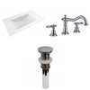 American Imaginations Drake 35.5-in Enamel Glaze Fire Clay Single Sink/Bathroom Vanity Top and Chrome Widespread Faucet