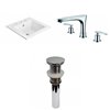 American Imaginations 21-in White Enamel Glaze Fire Clay Single Sink Bathroom Vanity Top and Widespread Faucet