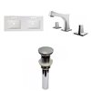 American Imaginations Xena 59-in Enamel Glaze Fire Clay Double Sink Bathroom Vanity Top with Widespread Faucet