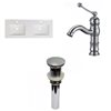 American Imaginations Xena 59-in White/Enamel Glaze Fire Clay Double/Sink Bathroom Vanity Top and Single Hole Faucet