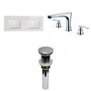 American Imaginations Xena 59-in Enamel Glaze Fire Clay Double Sink Bathroom Vanity Top and Widespread Faucet