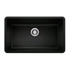 BLANCO Precis Undermount 32-in x 19-in Coal Black Single Bowl Kitchen Sink