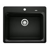 BLANCO Vision Drop-in 24.6-in x 20.87-in Coal Black Single Bowl 1-hole Kitchen Sink