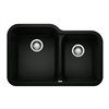 BLANCO Vision Undermount 30.9-in x 20-in Coal Black Double Offset Bowl Kitchen Sink
