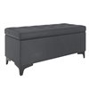 !nspire Modern Charcoal Faux Leather Rectangle Integrated Storage Ottoman