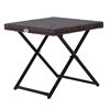 Outsunny Brown Square Rattan Outdoor End Table 15.7-in W X 15.7-in L