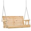 Outsunny Swing Chair 2-person Nature Wood Wood Outdoor Swing