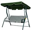 Outsunny Swing Chair 3-person - Black Steel - Outdoor Swing