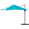 Outsunny Roman Umbrella 9.71-ft Blue Garden Patio Umbrella Push-button Base Included