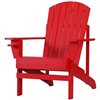 Outsunny Adirondack Chair Red Wood Stationary Adirondack Chair with Red Solid Seat