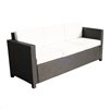 Outsunny Three Sofa Wicker Outdoor Sofa with White Wicker Frame - Cushions Included
