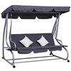 Outsunny Swing Chair 3-person - Grey Steel - Outdoor Swing