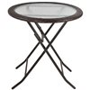 Outsunny Brown Round Rattan Outdoor Bistro Table 26.8-in W X 26.8-in L