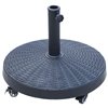 Outsunny 20.5-in Round Resin Patio Umbrella Base with Wheels, Black