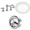 American Imaginations 15.25-in x 18.25-in White Ceramic/Undermount Oval Bathroom Sink/Faucet with Overflow Drain