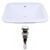 American Imaginations 16-in x 21.75-in White Ceramic Drop-in Rectangular Bathroom Sink and Overflow Drain