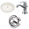 American Imaginations 15.75-in x 19.75-in Biscuit Ceramic Oval Bathroom Sink and Faucet/Overflow Drain