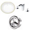 American Imaginations 16.25-in x 19.5-in White/Chrome Ceramic Undermount Oval Bathroom Sink and Faucet/Overflow Drain